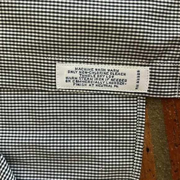 Brooks Brothers Black/white gingham fitted button up shirt sz12 - Picture 7 of 11